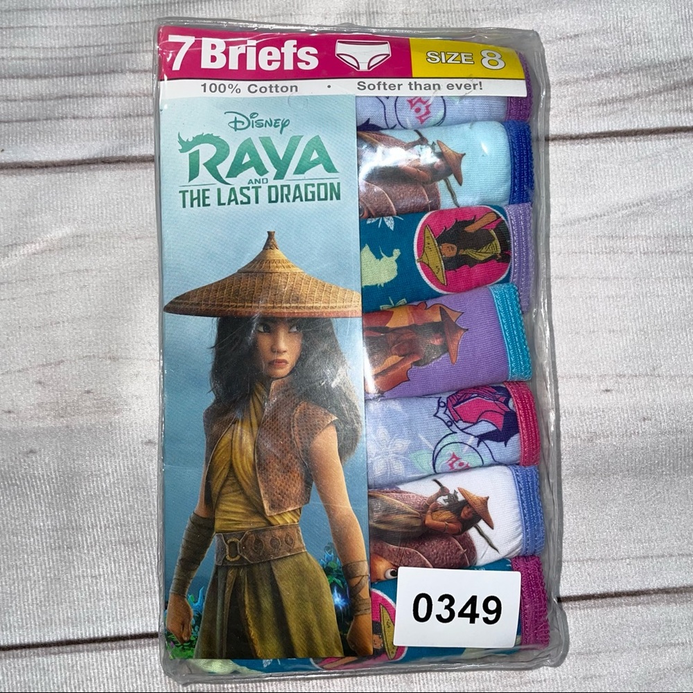 (8) Disney Raya and the Last Dragon Girls Underwear Brief Panties 7pk. NIP